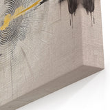 Modern Abstract Art with Geometric Lines in Black, Gray, and Gold