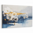 Golden Horizon Floral Strokes & Lines - Modern Abstract Canvas Art