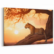 Exotic Leopard Canvas Print - Safari Sunset Wall Art