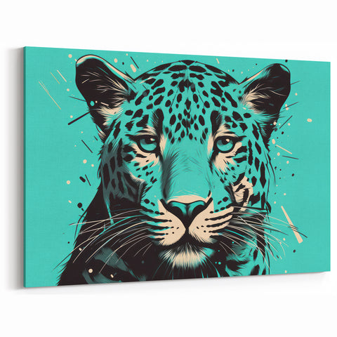Vibrant Pop Art Jaguar Canvas - Bold Wild Cat Decor for Modern Spaces