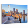 Boston Skyline Wall Art - Evening Harbor with Lights and Waterfront
