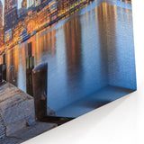 Boston Skyline Wall Art - Evening Harbor with Lights and Waterfront