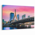 Boston Skyline Wall Art - Sunset Over Zakim Bridge with Vibrant Skies