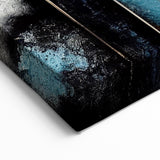Gold and Teal Geometric Abstract Canvas - Modern Luxury Wall Art