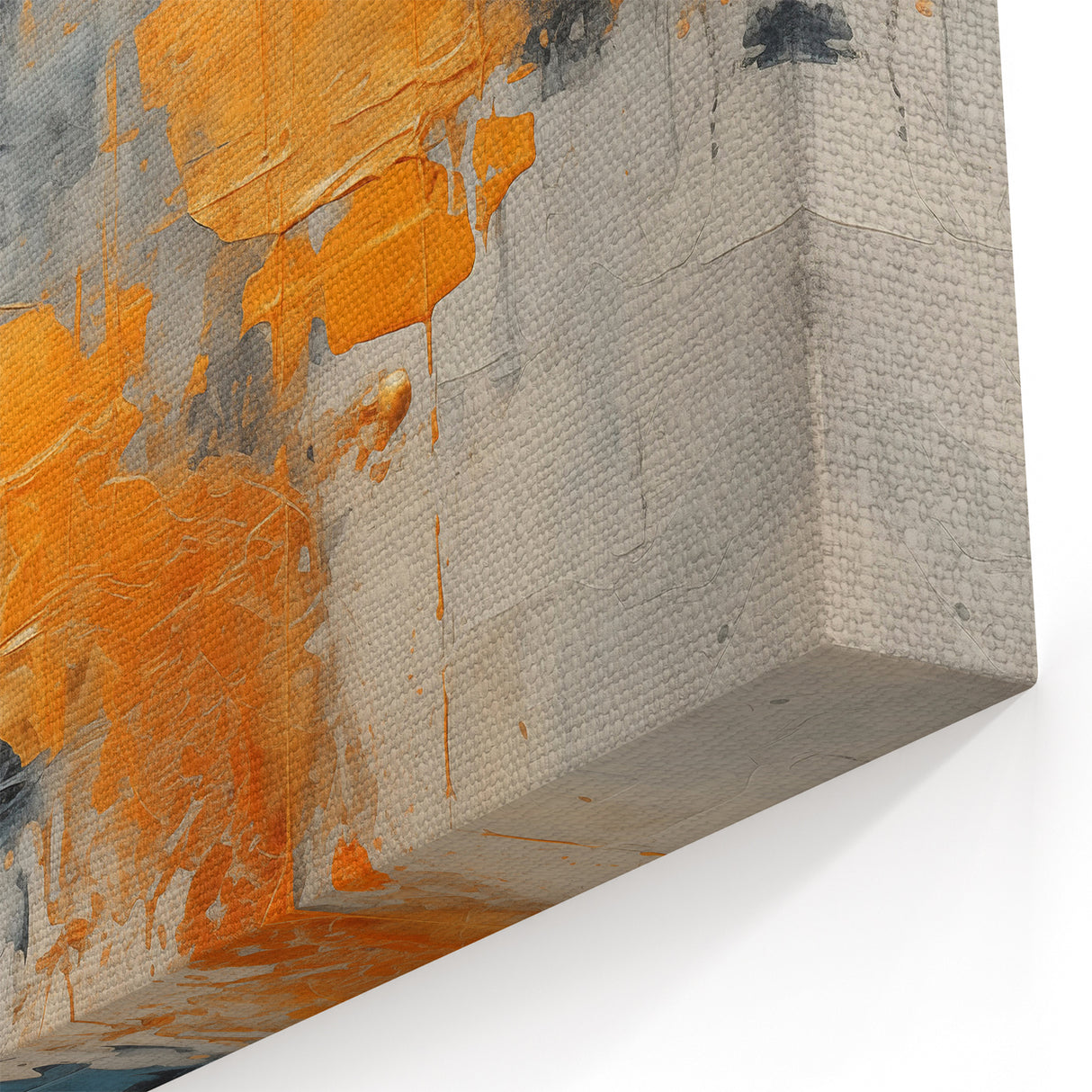 Orange and Gold Abstract Strokes Canvas - Modern Textured Wall Art