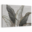 Black and Gold Leaf Line Art - Modern Abstract Strokes Canvas