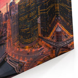 Chicago Skyline Wall Art - Dramatic Sunset Cityscape Canvas Print