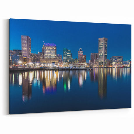Vibrant Baltimore Skyline Art - Colorful Cityscape Wall Decor
