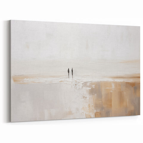 Minimalist Landscape Art - Serene Abstract Canvas with Neutral Tones