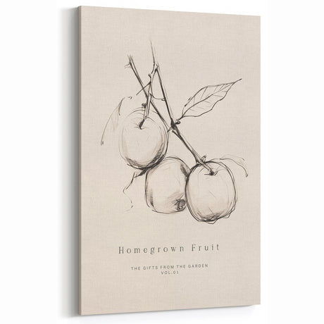 Minimalist Fruit Art - Homegrown Fruit Sketch - Elegant Wall Decor