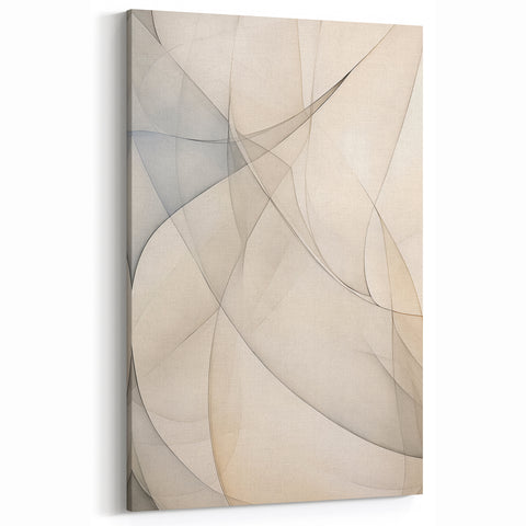 Minimalist Abstract Geometric Art - Neutral Toned Modern Canvas Print