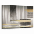 Abstract Line Art with Black, Gray, and Gold Textured Strokes