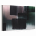 Abstract Line Art with Black, Green, and Muted Pink Textured Strokes