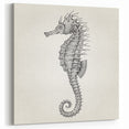 Intricate Seahorse Wall Art - Black & White Canvas, Framed & Acrylic Print