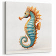 Golden Seahorse Wall Art - Coastal Canvas, Framed & Acrylic Glass Print