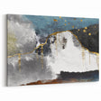 Abstract Strokes and Lines Art with Gold and Teal Accents – Canvas