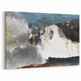 Abstract Strokes and Lines Art with Gold and Teal Accents – Canvas