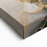 Abstract Strokes Art with Gold and Green Marble Effect – Canvas