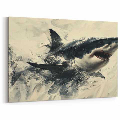 Dynamic Shark Wall Art - Powerful Marine Life Canvas & Framed Print