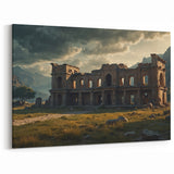 Ancient Ruins Wall Art - Abandoned Stone Mansion in Mountain Valley