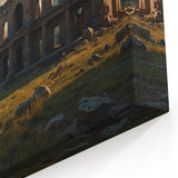 Ancient Ruins Wall Art - Abandoned Stone Mansion in Mountain Valley