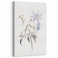 Elegant Botanical Watercolor - Delicate Blue Floral Canvas Art Print