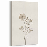 Minimalist Abstract Art: Elegant Floral Design in Neutral Tones