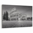 Ancient Ruins Wall Art - Iconic Roman Colosseum Black and White Canvas