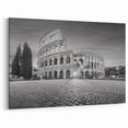 Ancient Ruins Wall Art - Iconic Roman Colosseum Black and White Canvas