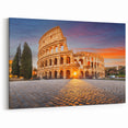 Ancient Ruins Wall Art - Vibrant Roman Colosseum Sunset Canvas Print