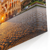 Ancient Ruins Wall Art - Vibrant Roman Colosseum Sunset Canvas Print