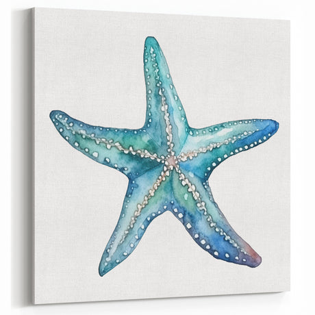 Vibrant Watercolor Starfish Wall Art - Coastal Marine Life Decor