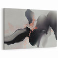 Minimalist Abstract Strokes Art - Black, Gray, and Rose Gold Canvas