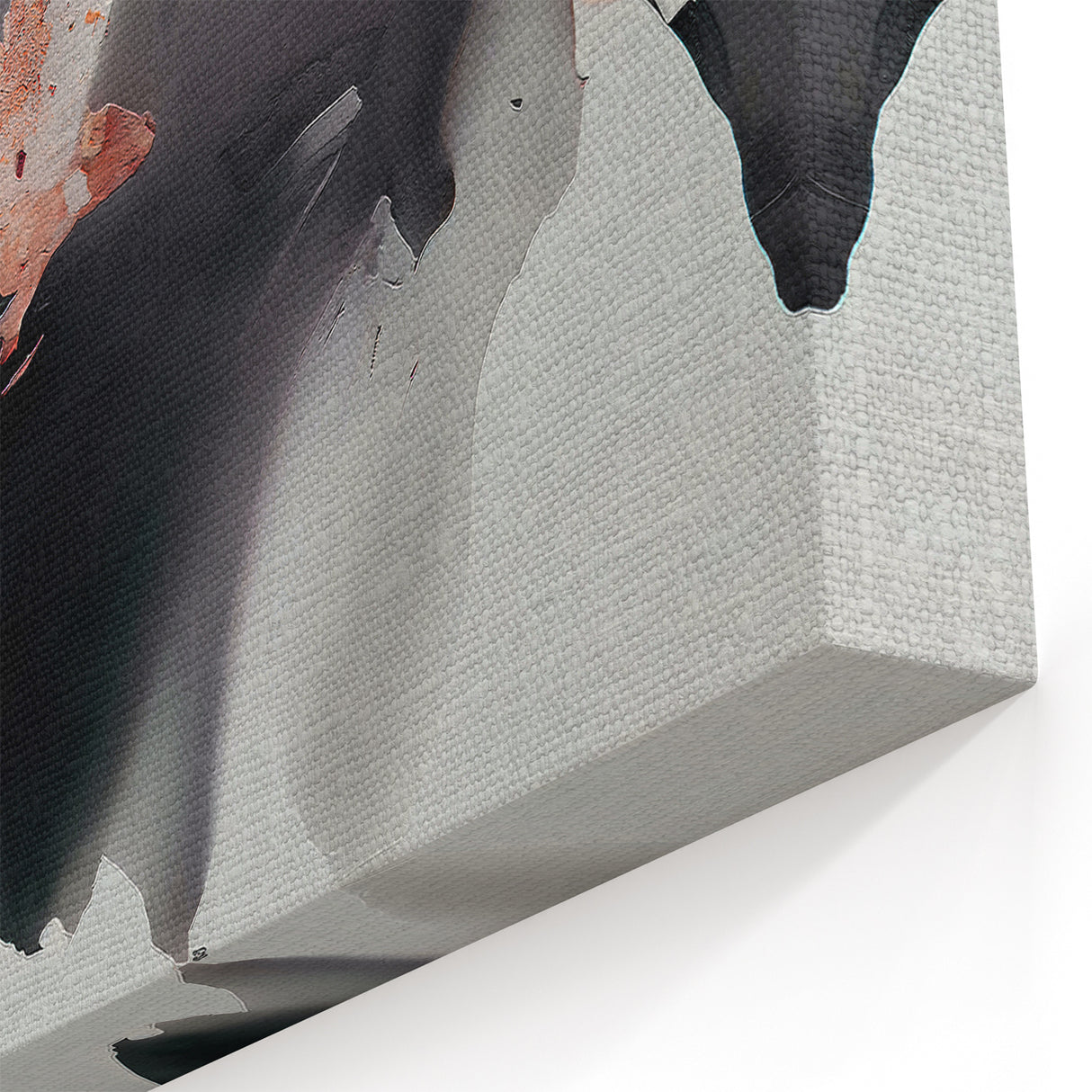 Minimalist Abstract Strokes Art - Black, Gray, and Rose Gold Canvas