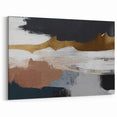 Modern Abstract Landscape Art - Black, Gold, and Earth Tones Canvas