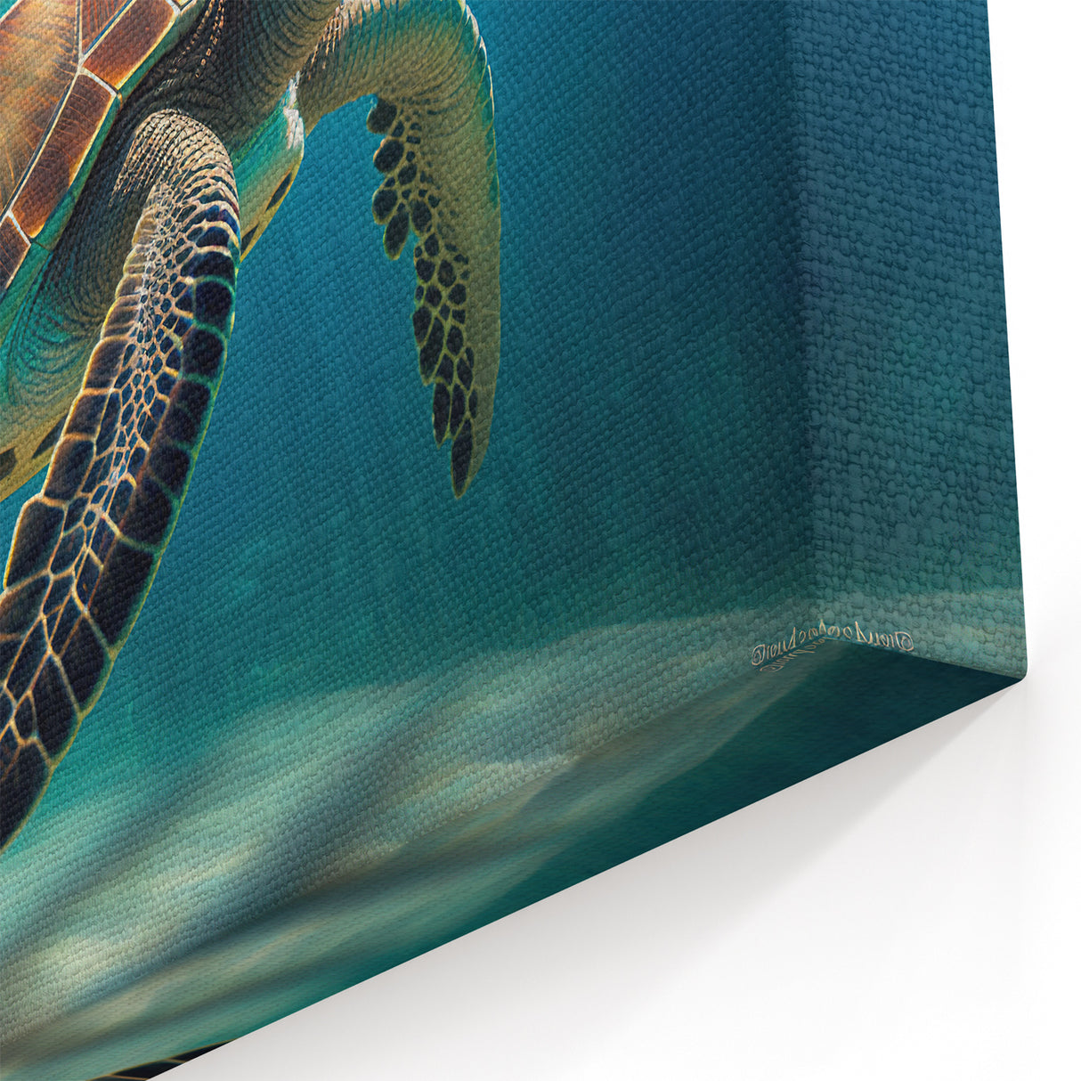 Tranquil Turtle Wall Art - Serene Underwater Canvas for Ocean Decor