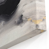 Abstract Brush Strokes - Black, White, and Gold Canvas Wall Art
