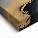 Abstract Brush Strokes - Black, White, and Gold Canvas Wall Art