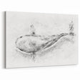 Abstract Whale Wall Art - Black & White Canvas Print - Marine Life Decor