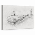 Abstract Whale Wall Art - Black & White Canvas Print - Marine Life Decor