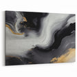 Modern Monochrome Strokes Abstract Art | Elegant Black and Gold Canvas