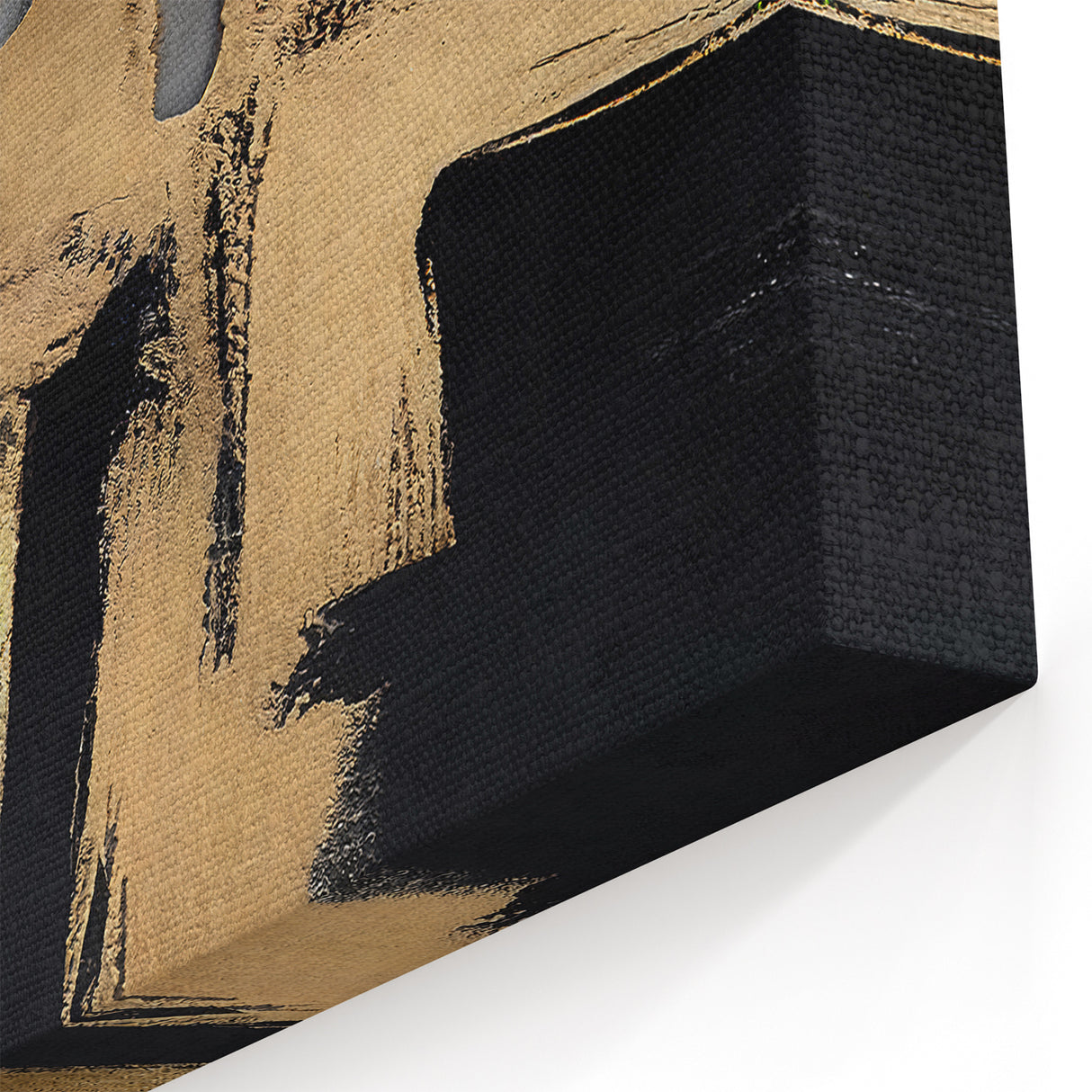 Modern Strokes and Lines Abstract Art | Urban Chic Gold and Gray Canvas