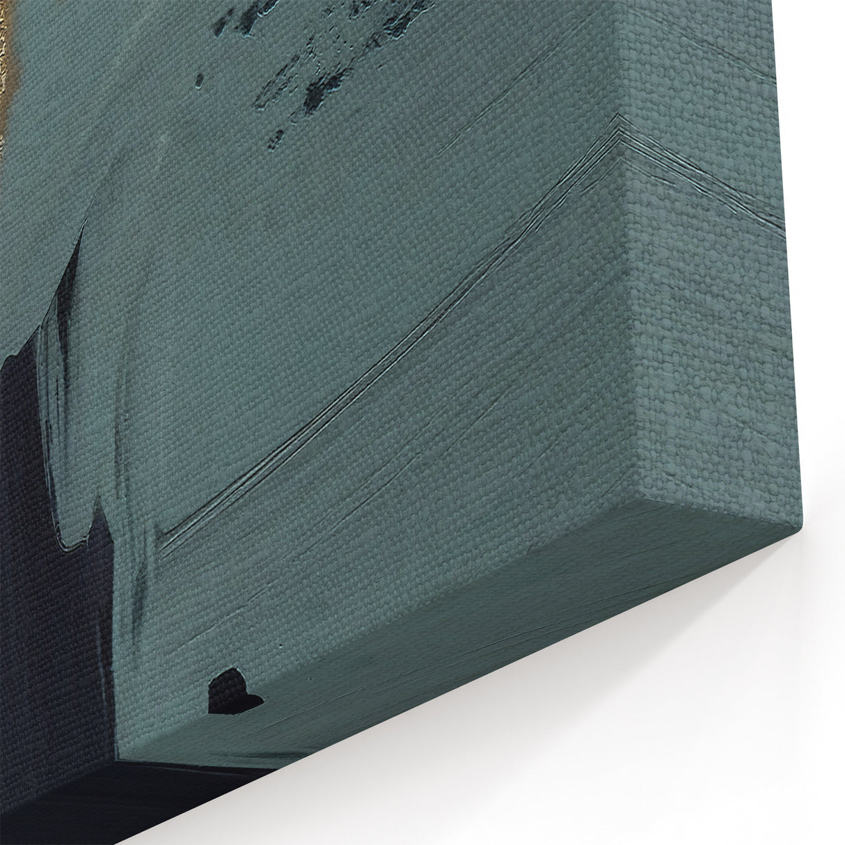 Modern Strokes and Lines Abstract Art | Urban Chic Gold and Teal Canvas