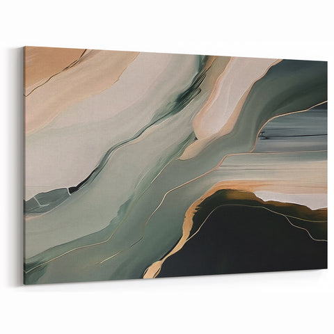 Contemporary Abstract Line Art – Fluid Strokes Canvas Wall Art