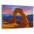Delicate Arch Sunset Wall Art - Vibrant Canyon Landscape Canvas Print