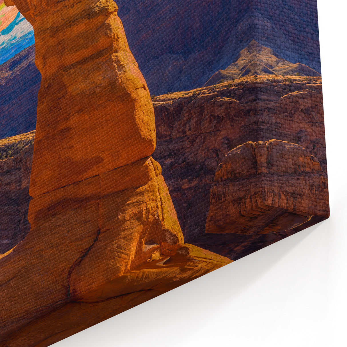 Delicate Arch Sunset Wall Art - Vibrant Canyon Landscape Canvas Print