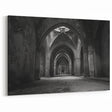 Gothic Arches Wall Art - Dramatic Black and White Corridor Print
