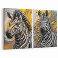 Abstract Zebra Wall Art - Vibrant Safari Canvas Print Set