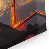 San Francisco Skyline Art | Festive Fireworks over Golden Gate | Canvas