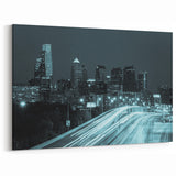 Philadelphia Skyline Wall Art - Elegant Night Cityscape Canvas Print